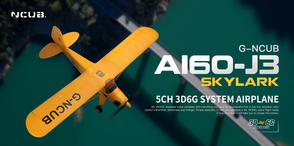 WLtoys XK A160-J3 SKYLARK RC Plane, 5-CH Large Remote Control