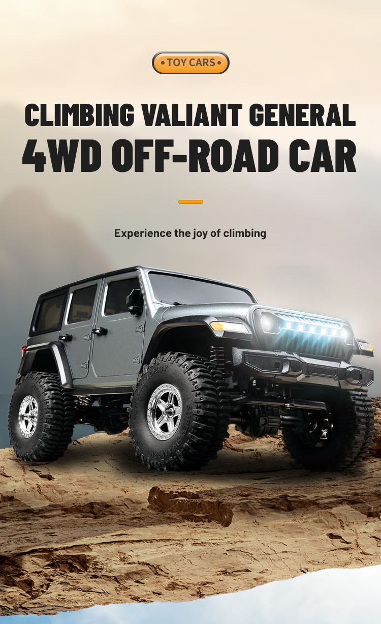 NEW JJRC C8801 1:18 4WD RC Car Rock Crawler Truck LED Lights w/3