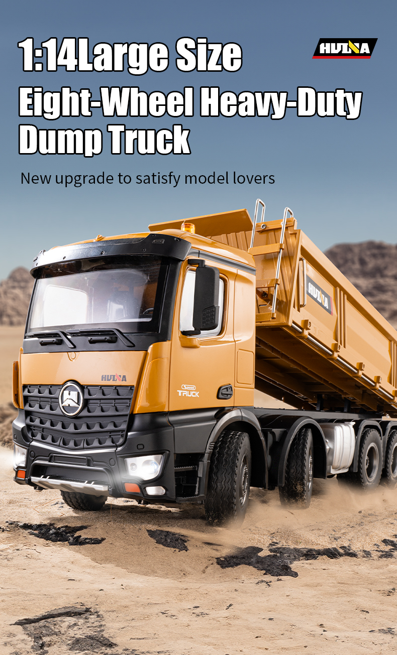 HUINA1536 1/14 RC Dump Truck 12CH RTR Tipper Toy RTR Light Sound