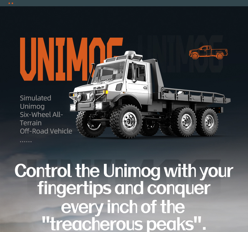 C8823 1/18 RC Car Crawler 2.4G 6WD 1:18 Simulated Unimog Truck