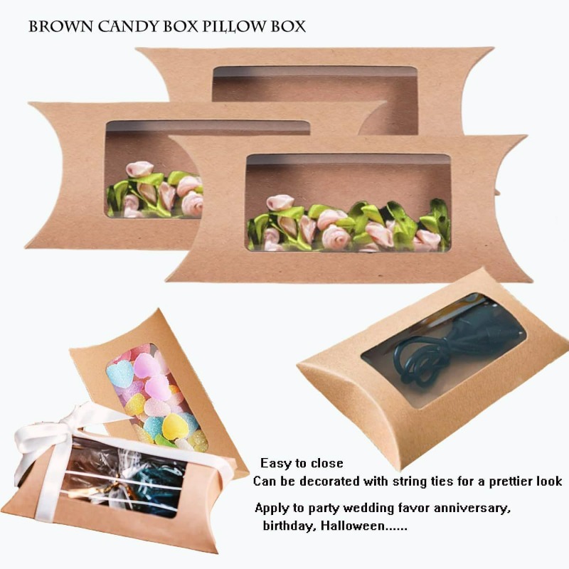 Clear Window Pillow Gift Boxes For Wedding Party Favours Set_voghion.com