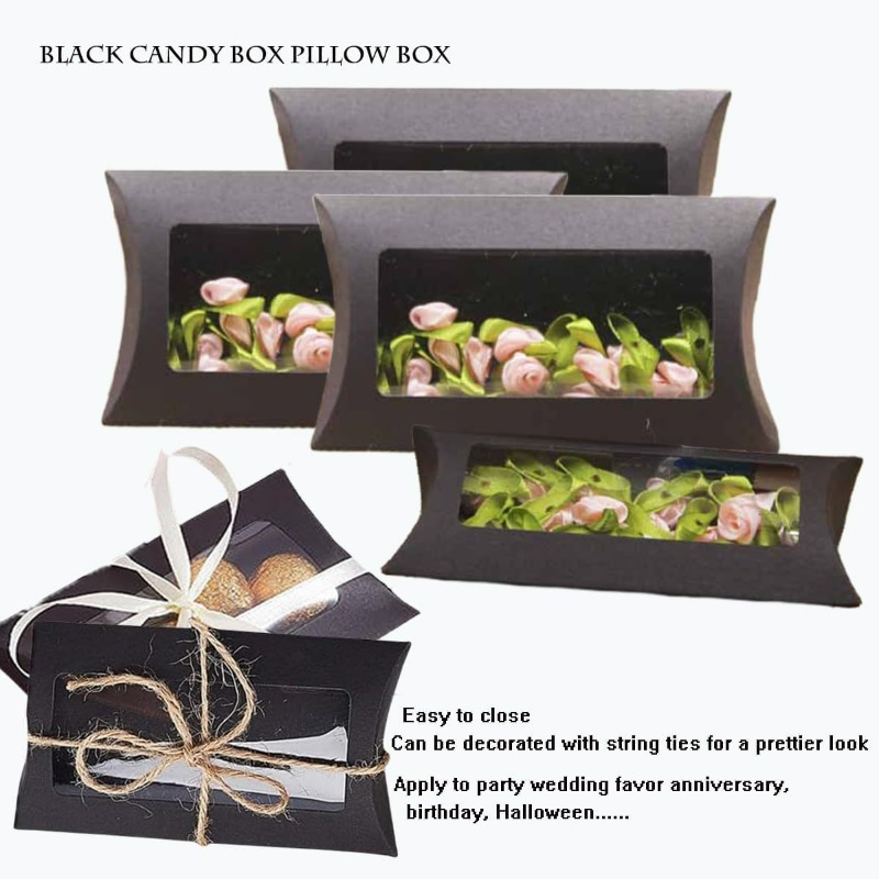 Clear Window Pillow Gift Boxes For Wedding Party Favours Set_voghion.com