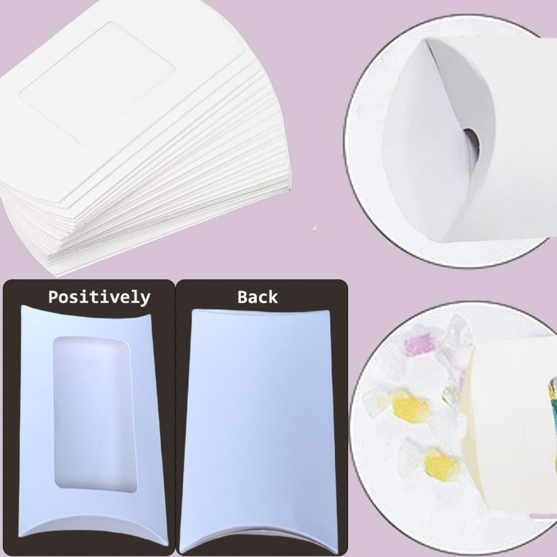 Clear Window Pillow Gift Boxes For Wedding Party Favours Set_voghion.com