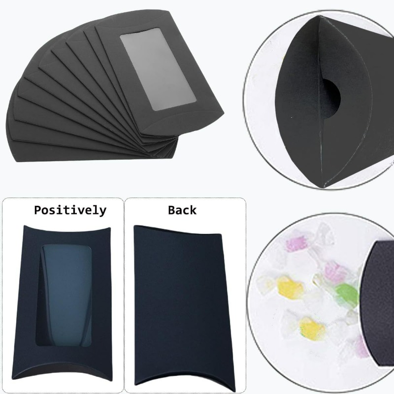 Clear Window Pillow Gift Boxes For Wedding Party Favours Set_voghion.com