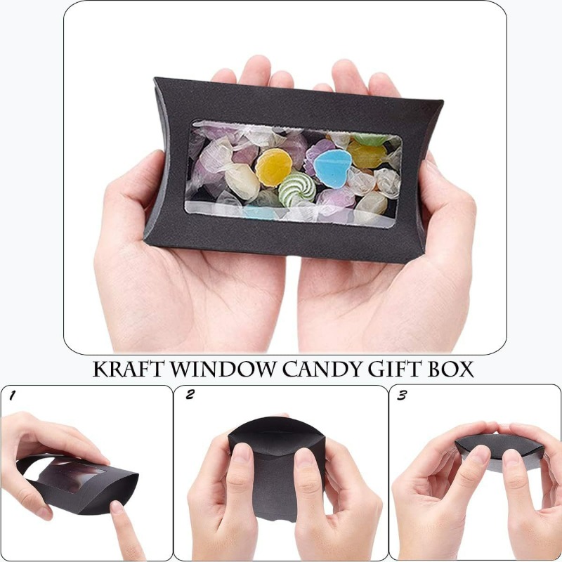 Clear Window Pillow Gift Boxes For Wedding Party Favours Set_voghion.com