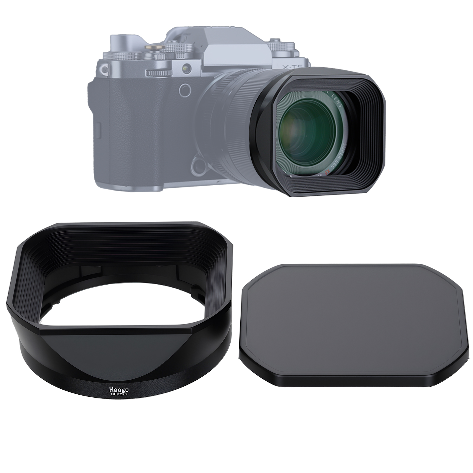 Haoge Metal Square Lens Hood for Fujifilm Fujinon Fuji XF 23mm f