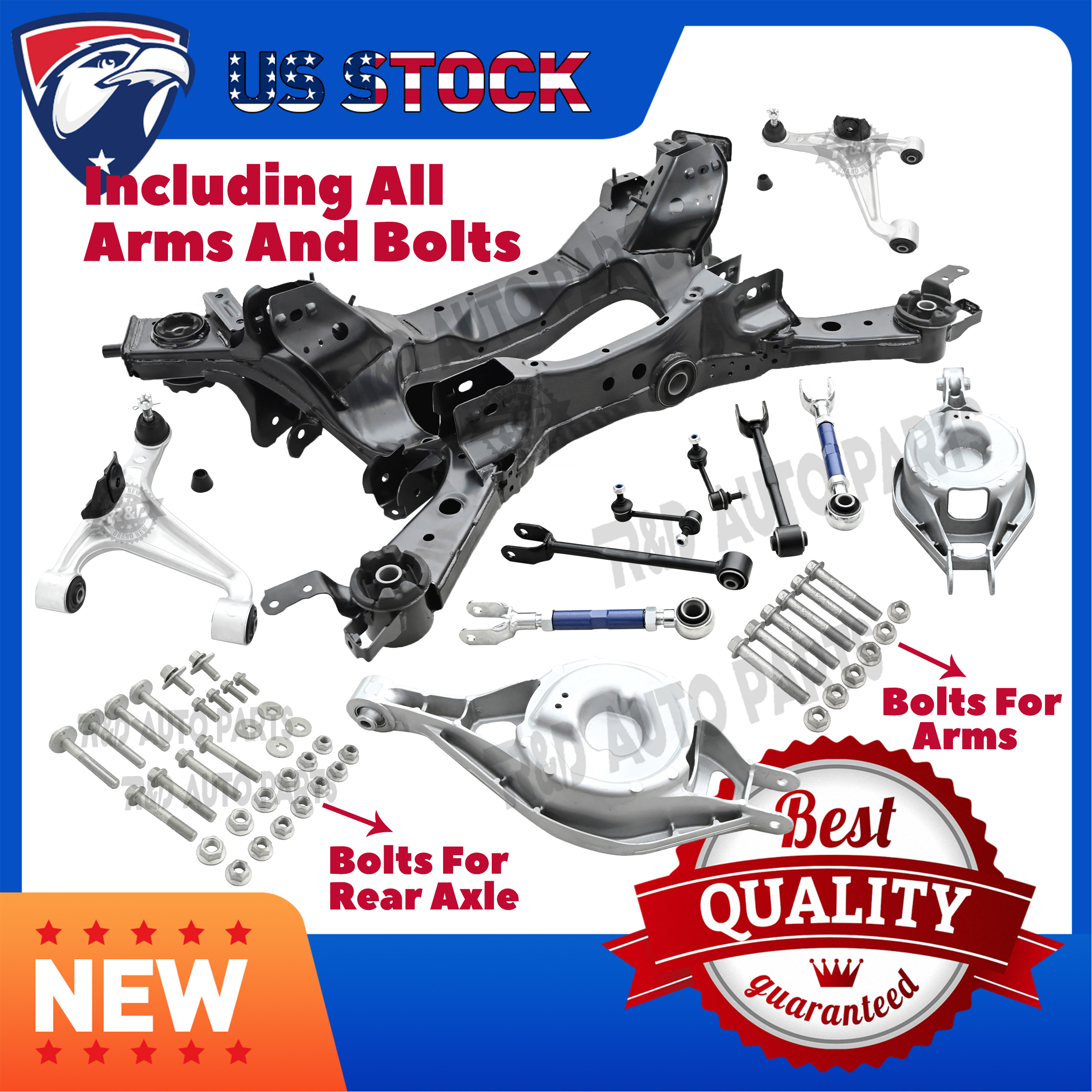 Rear Crossmember Subframe for 09-15 Infiniti G37 Q40 Sedan W/Arms