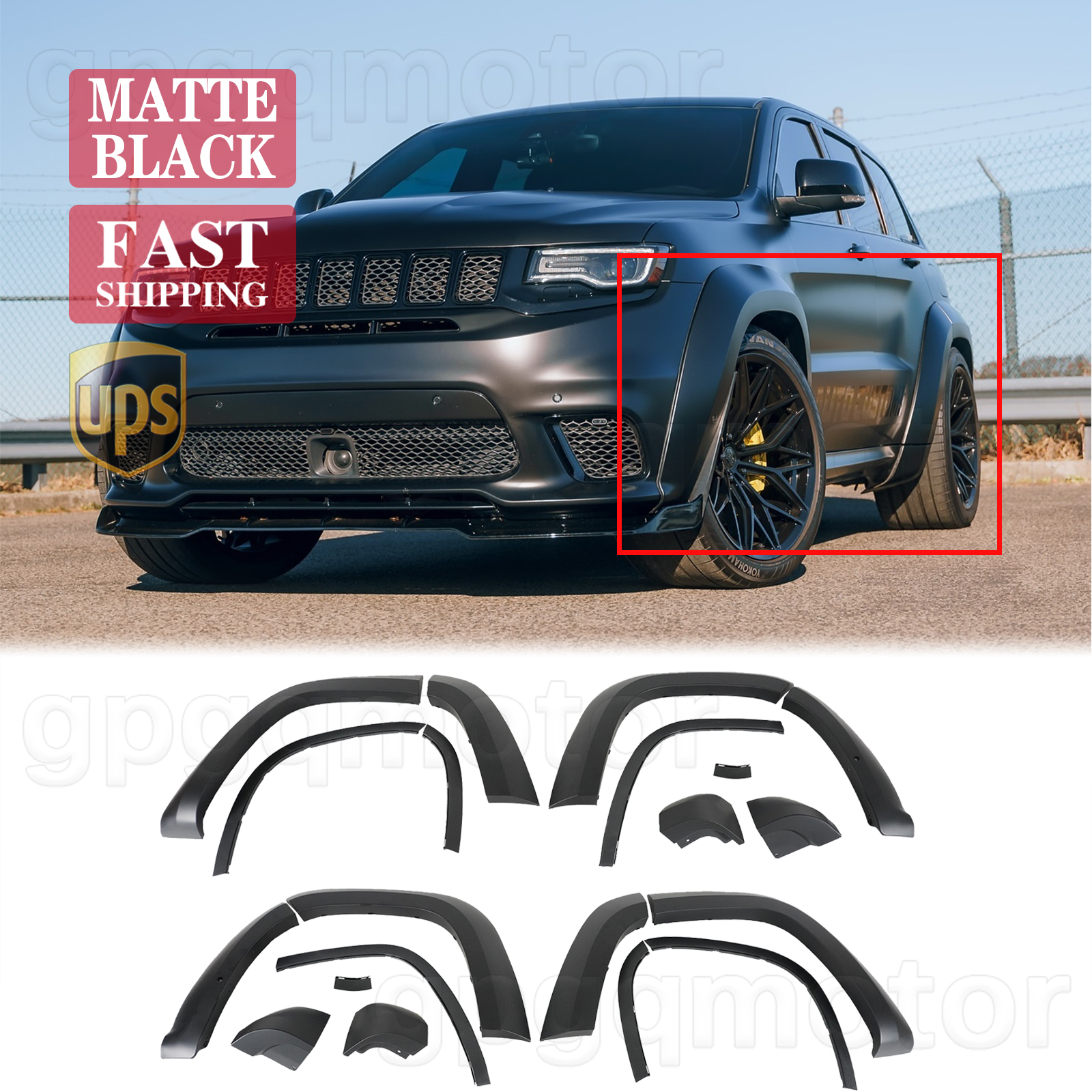 For Jeep Grand Cherokee SRT/Trackhawk 2012-22 Add-On Widebody Fender ...